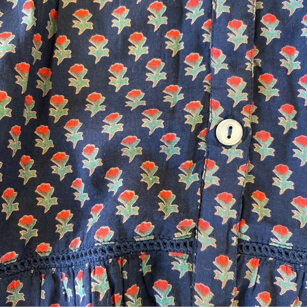 Pink Chicken Kalari Double Ruffle Dress Medium Navy Carnation New Prairiecore - Picture 3 of 10